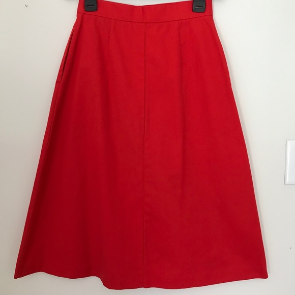 Vintage Red Button Front Maxi Skirt - Picture 2 of 3